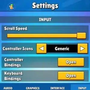 control and input setting